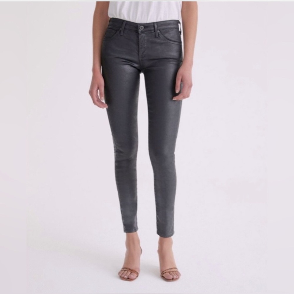 AG Adriano Goldschmied Legging Super Skinny Leatherette jeans in Gray, Size 27